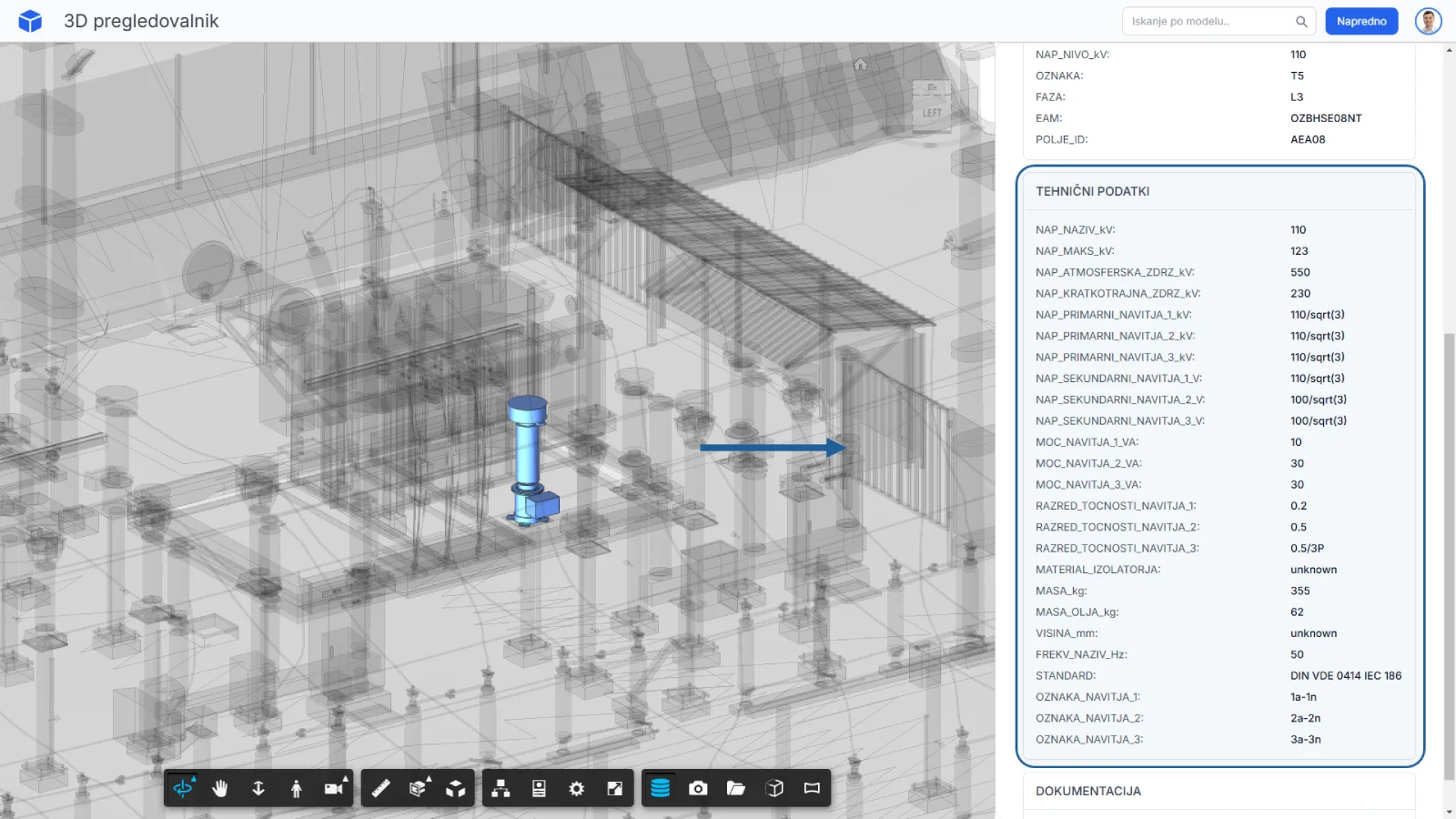 Asset data in 3D viewer
