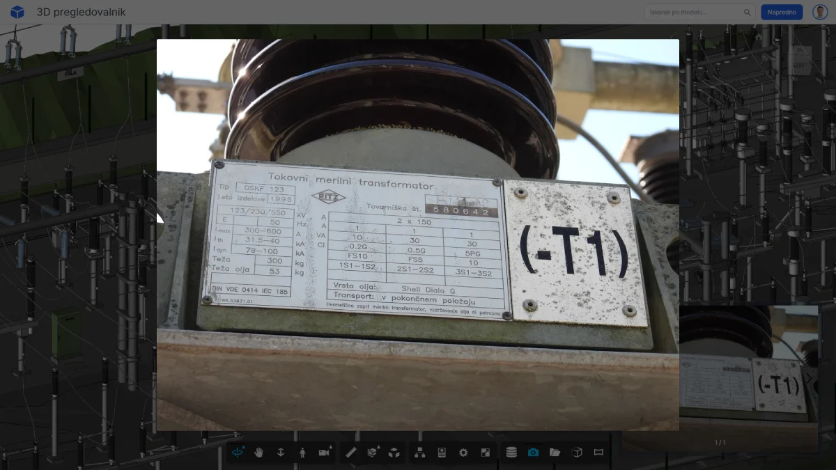 Nameplate photo access in 3D viewer