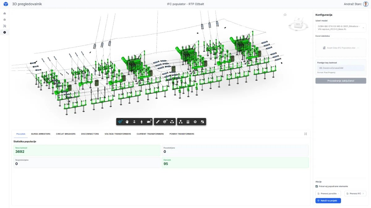 IFC tools inside the viewer environment